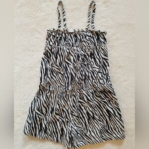 The Children's Place Black and White Zebra Print Romper